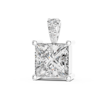 Princess Cut Lab-Grown Diamond Solitaire Pendant in 14K Yellow Gold