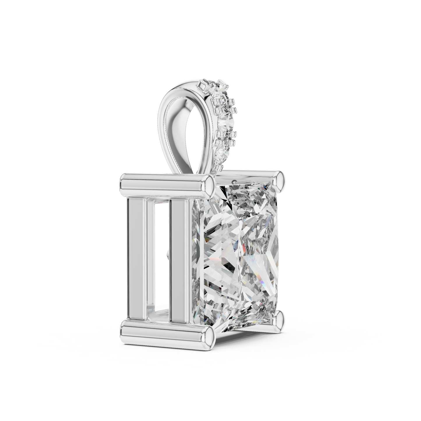Princess Cut Lab-Grown Diamond Solitaire Pendant in 14K Yellow Gold