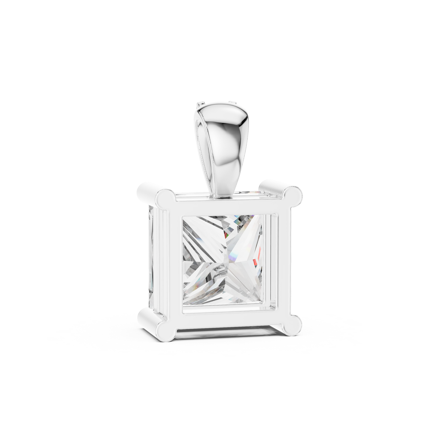 Princess Cut Lab-Grown Diamond Solitaire Pendant in 14K Yellow Gold