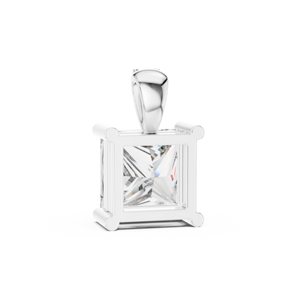 Princess Cut Lab-Grown Diamond Solitaire Pendant in 14K Yellow Gold