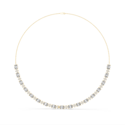 Oval Diamond Tennis Necklace in Gold | Lab-Grown Diamond Necklace for Women