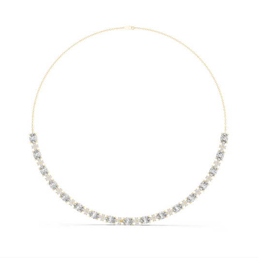 Oval Diamond Tennis Necklace in Gold | Lab-Grown Diamond Necklace for Women
