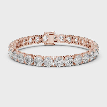 80 Pointer Round Diamond Tennis Bracelet in Rose Gold | Luxury Statement Bracelet