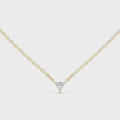 Trillion Cut Lab-Grown Diamond Solitaire Pendant in 14K Yellow Gold