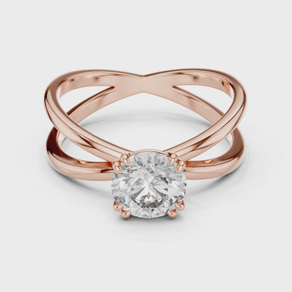 Round Cut Lab Grown Diamond Split Shank Engagement Ring