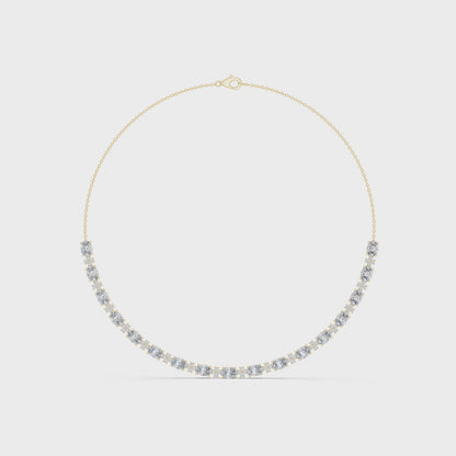 Luxury Oval Solitaire Lab Grown Diamond Necklace in Yellow Gold