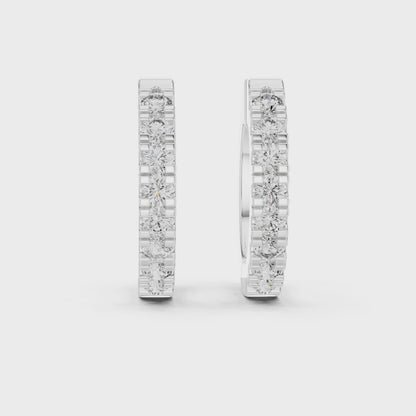 Round Lab Grown Diamond Hoop Earrings