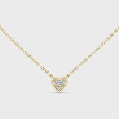 Delicate Heart Lab-Grown Diamond Pendant in Yellow Gold