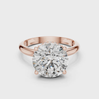 Round Brilliant Solitaire Lab-Grown Diamond Ring in 14K Rose Gold