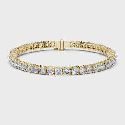 10 Pointer Cushion Cut Lab-Grown Diamond Tennis Bracelet in 14K Yellow Gold