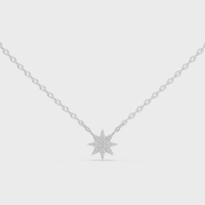 Celestial Delicate Star Lab-Grown Diamond Pendant in White Gold