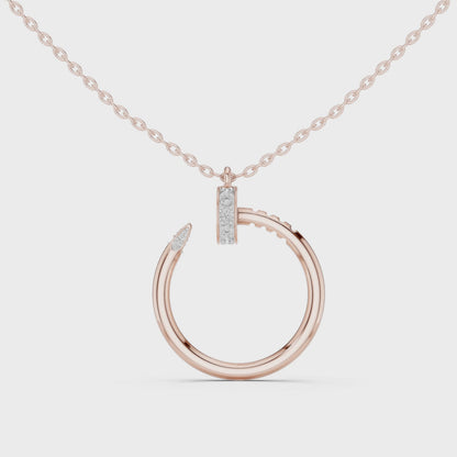 Delicate Open Circle Lab-Grown Diamond Pendant in Rose Gold
