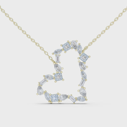 Designer Multi-Shape Lab-Grown Diamond Heart Casual Pendant for Women