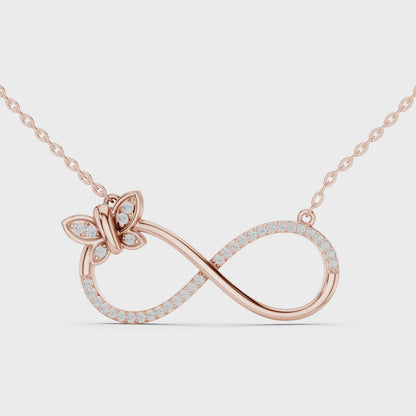 Infinity Butterfly Lab-Grown Diamond Pendant in Rose Gold