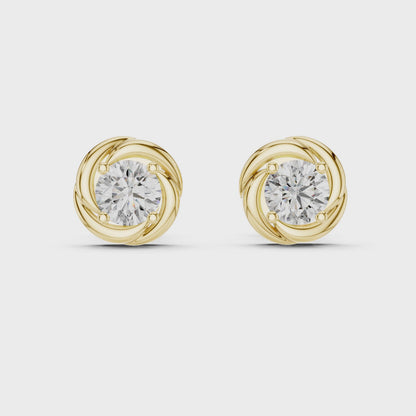 Round Lab-Grown Diamond Solitaire  Earrings in 14K Rose Gold