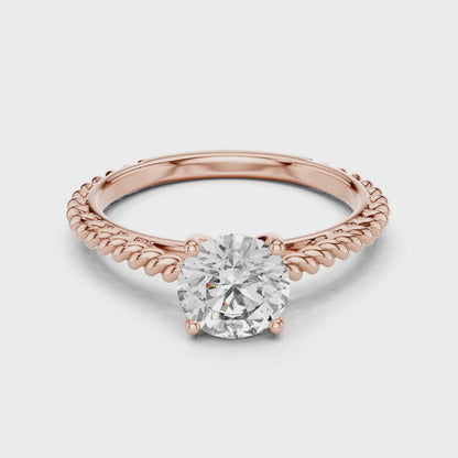 Twisted Shank Lab Grown Diamond Engagement Ring