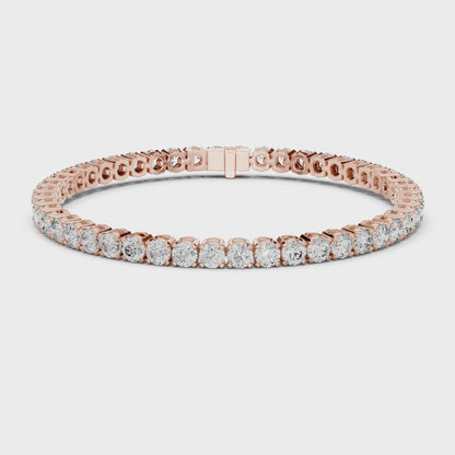 15 Pointer Round Diamond Tennis Bracelet in Rose Gold | Elegant Fine Jewelry