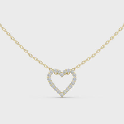 Romantic Heart Lab-Grown Diamond Heart Pendant 14K Yellow Gold