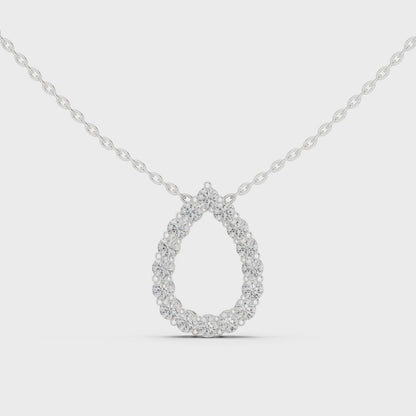 Pear Shape Round Lab-Grown Diamond Everyday Pendant in White Gold