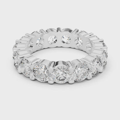Round Brilliant Lab-Grown Diamond Full Eternity Matching Rings in White Gold