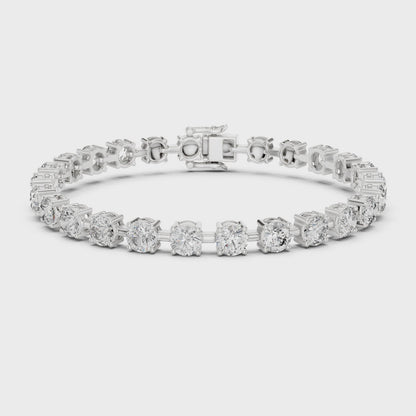 50 Pointer Round Brilliant Diamond Tennis Bracelet in White Gold | Classic Luxury Bracelet